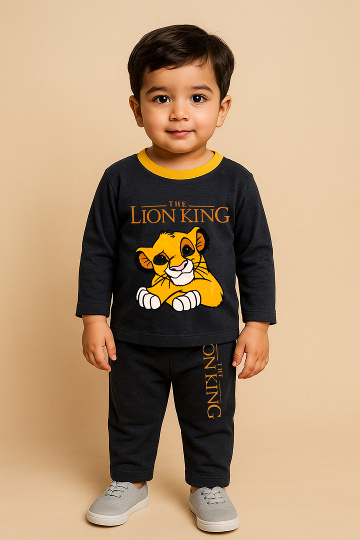 MINI CHARM KIDS PAJAMA SET LION KING CHARCOAL 4Y