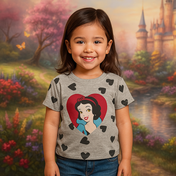 MINI CHARM KIDS T- SHIRT SNOW WHITE GREY 9-10Y