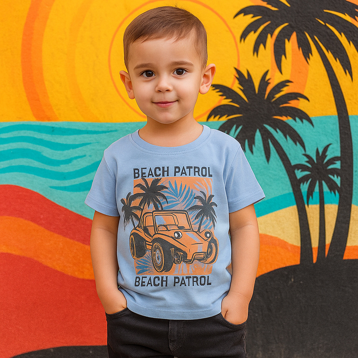 MINI CHARM KIDS T- SHIRT BEACH PATROL BLUE 9-10Y