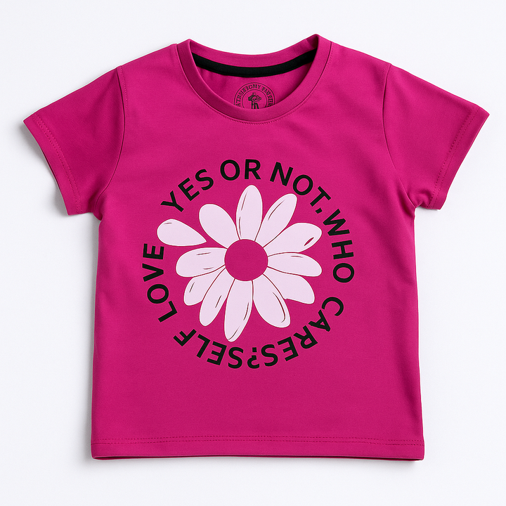 MINI CHARM KIDS T- SHIRT FLOWER PINK 9-10Y