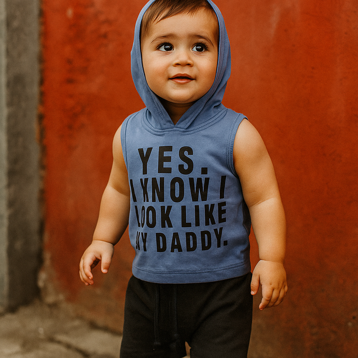 MINI CHARM BABY HOODIE SANDO SET DADDY BLUE 18-24M