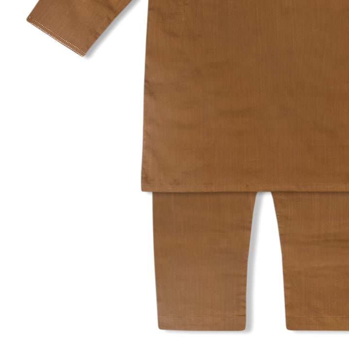 TOPSE KIDS EMBROIDEREY KURTA SHALWAR MUSTARD OLIVE 30 (12-13Y) NICE