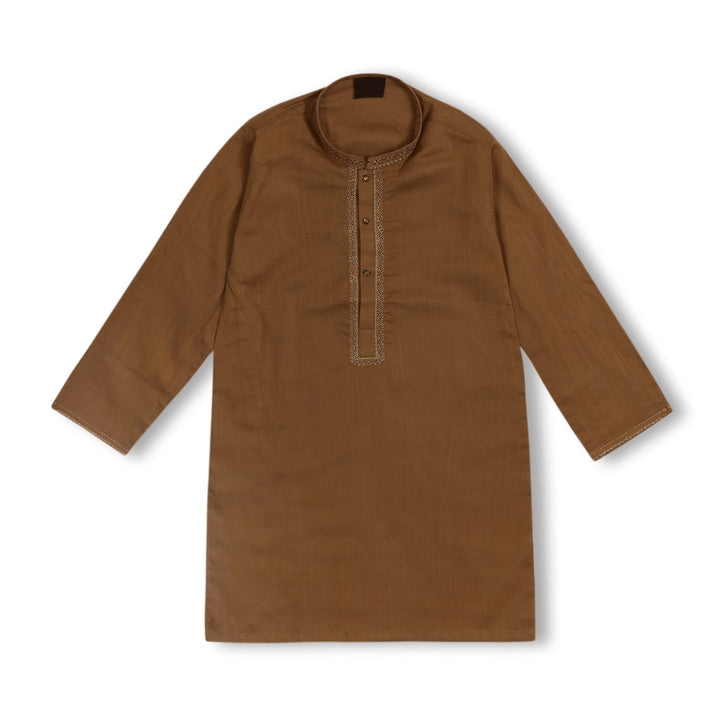 TOPSE KIDS EMBROIDEREY KURTA SHALWAR MUSTARD OLIVE 30 (12-13Y) NICE