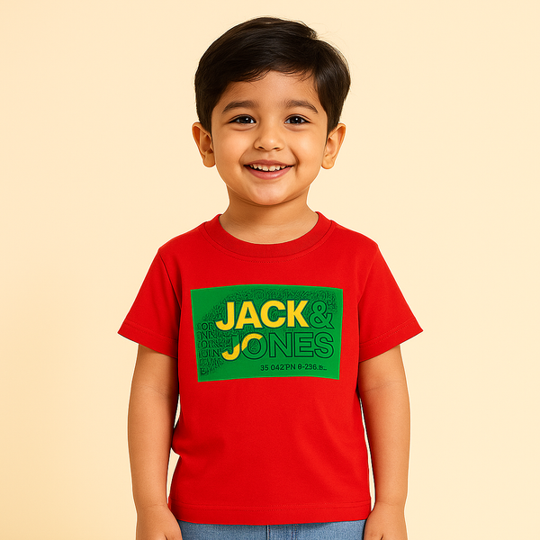 FINERY KIDS COTTON T SHIRT JACK & JONES RED & GREEN 11-12Y