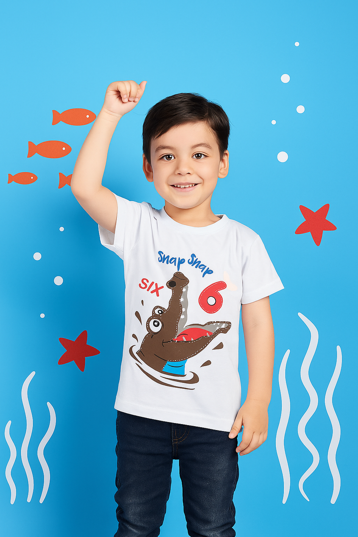 FINERY KIDS COTTON T SHIRT SNAP 6 WHITE 11-12Y