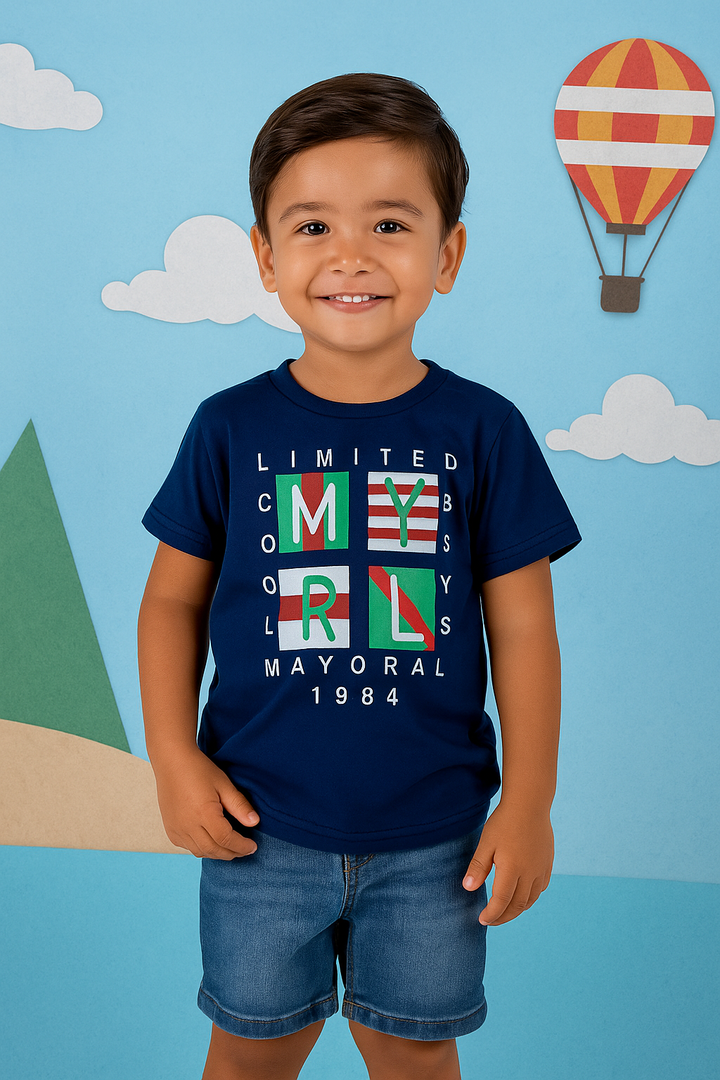 FINERY KIDS COTTON T SHIRT COOL BOYS NAVY BLUE 11-12Y