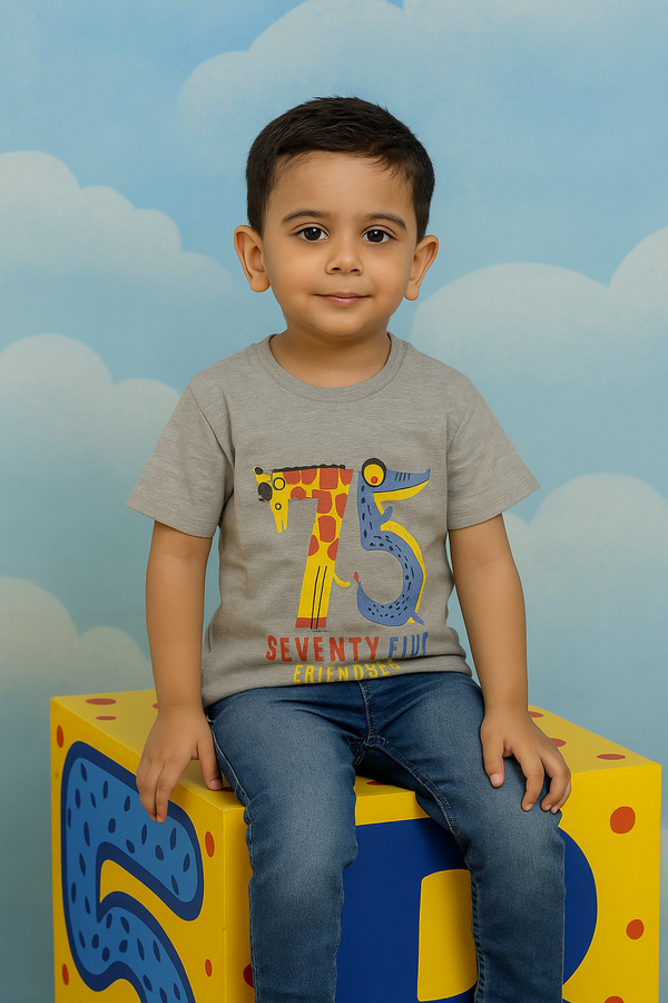 FINERY KIDS COTTON T SHIRT 75 FRIENDSHIP GREY 11-12Y