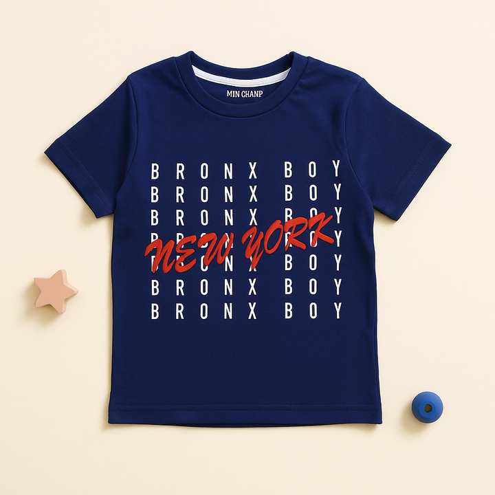 FINERY KIDS COTTON T SHIRT NEW YORK NAVY BLUE 11-12Y