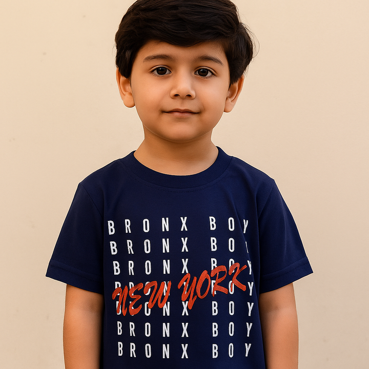 FINERY KIDS COTTON T SHIRT NEW YORK NAVY BLUE 11-12Y