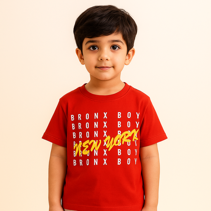 FINERY KIDS COTTON T SHIRT NEW YORK RED 11-12Y