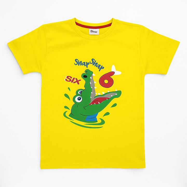 FINERY KIDS COTTON T SHIRT SNAP 6 YELLOW 11-12Y
