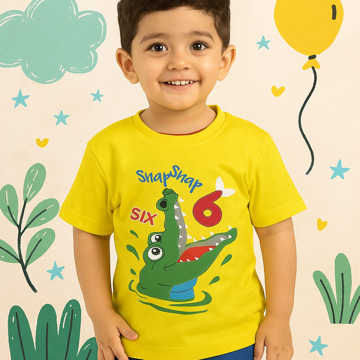 FINERY KIDS COTTON T SHIRT SNAP 6 YELLOW 11-12Y
