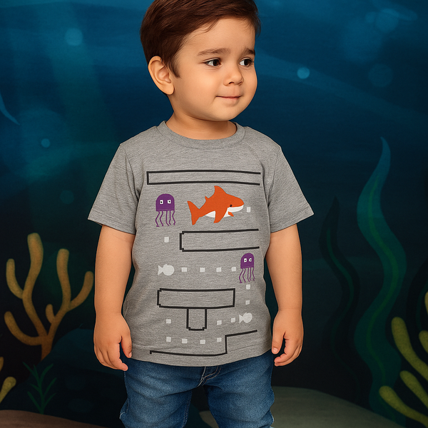 FINERY KIDS COTTON T SHIRT SHARK GREY 11-12Y