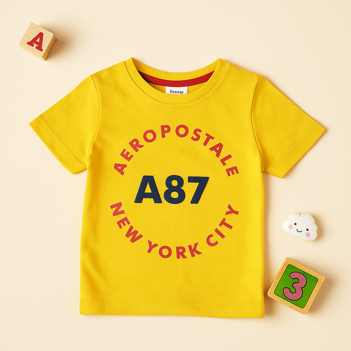 FINERY KIDS COTTON T SHIRT A87 NEW YORK YELLOW 11-12Y