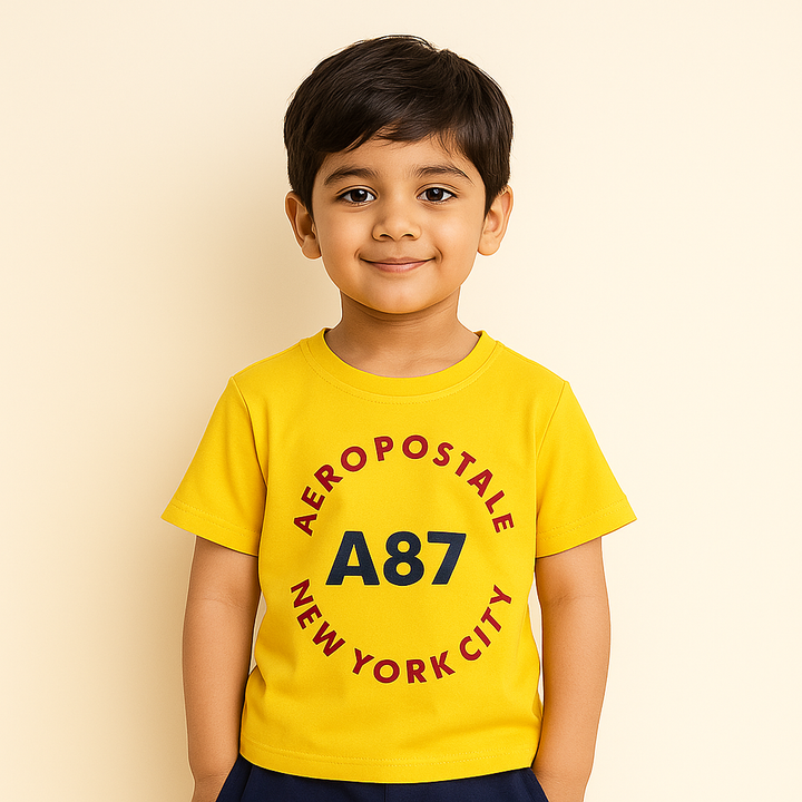 FINERY KIDS COTTON T SHIRT A87 NEW YORK YELLOW 11-12Y