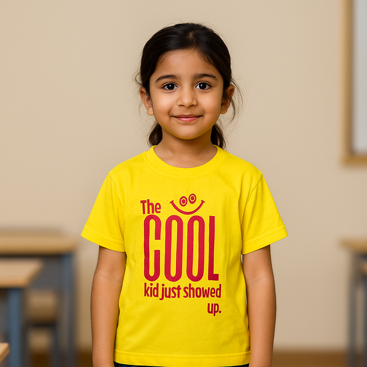 FINERY KIDS COTTON T SHIRT COOL KID YELLOW 11-12Y