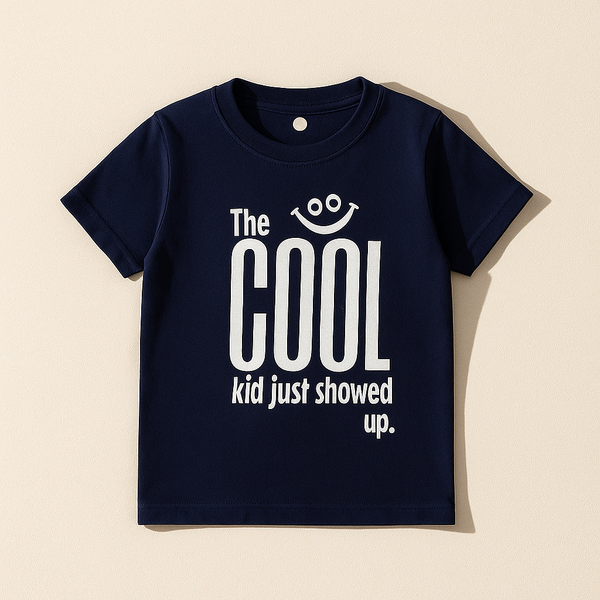 FINERY KIDS COTTON T SHIRT COOL KID NAVY BLUE 11-12Y