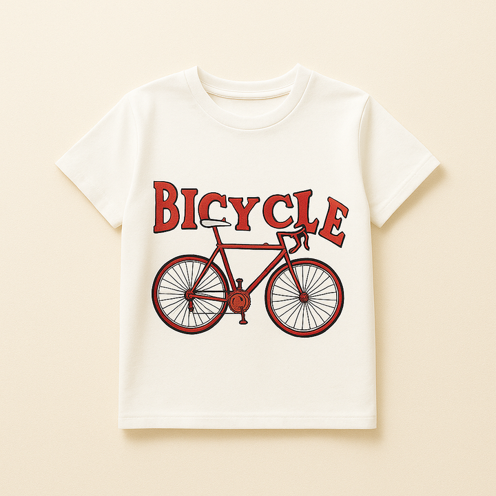 FINERY KIDS COTTON T SHIRT BICYLE WHITE 11-12Y