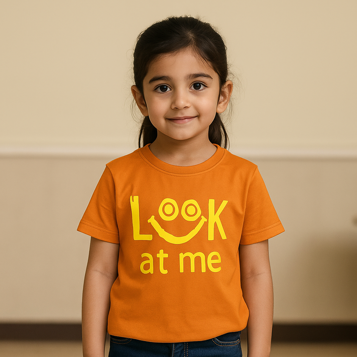 FINERY KIDS COTTON T SHIRT LOOK KID ORANGE 11-12Y