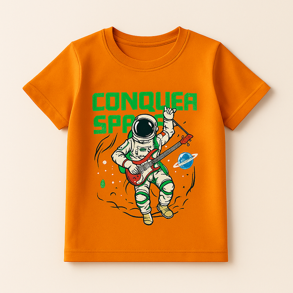 FINERY KIDS COTTON T SHIRT ASTRONAUT KID ORANGE 11-12Y