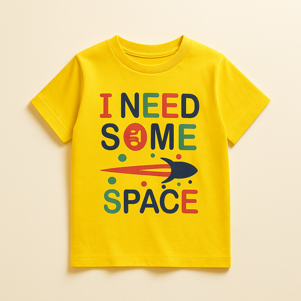 FINERY KIDS COTTON T SHIRT SOME SPACE KID YELLOW 11-12Y