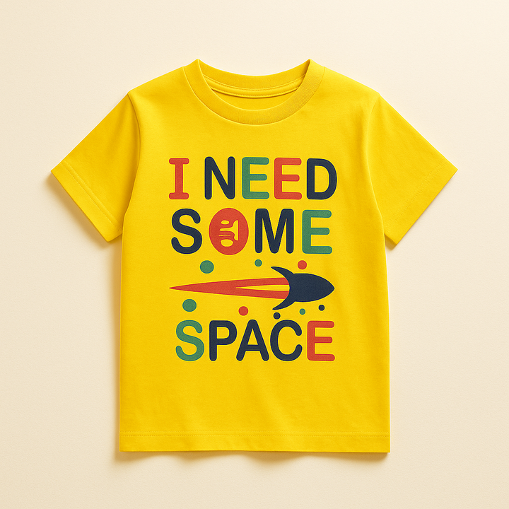 FINERY KIDS COTTON T SHIRT SOME SPACE KID YELLOW 11-12Y