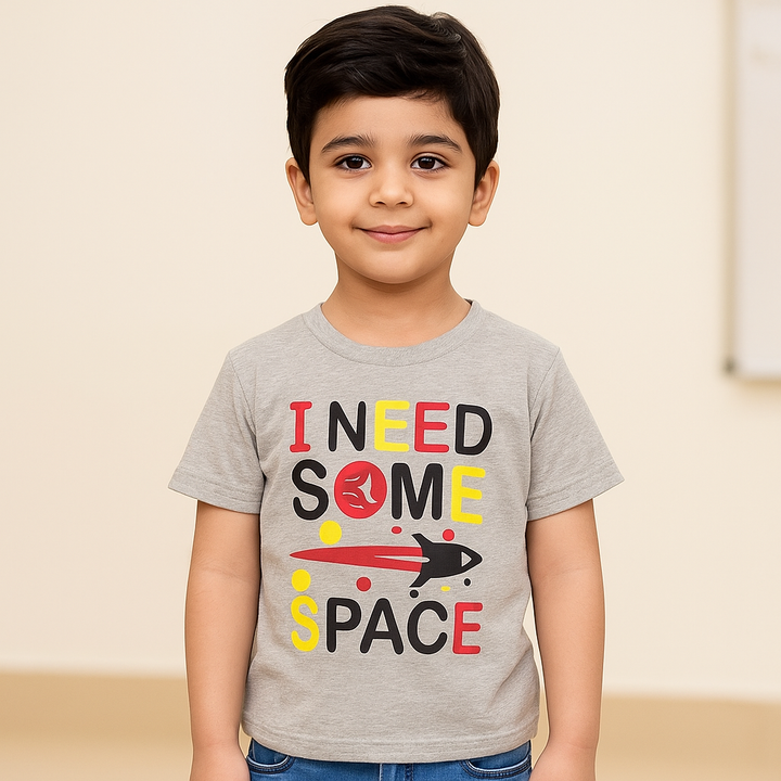 FINERY KIDS COTTON T SHIRT SOME SPACE KID GREY 11-12Y