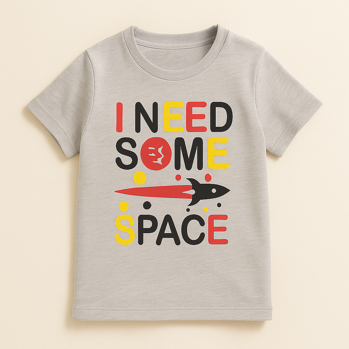 FINERY KIDS COTTON T SHIRT SOME SPACE KID GREY 11-12Y