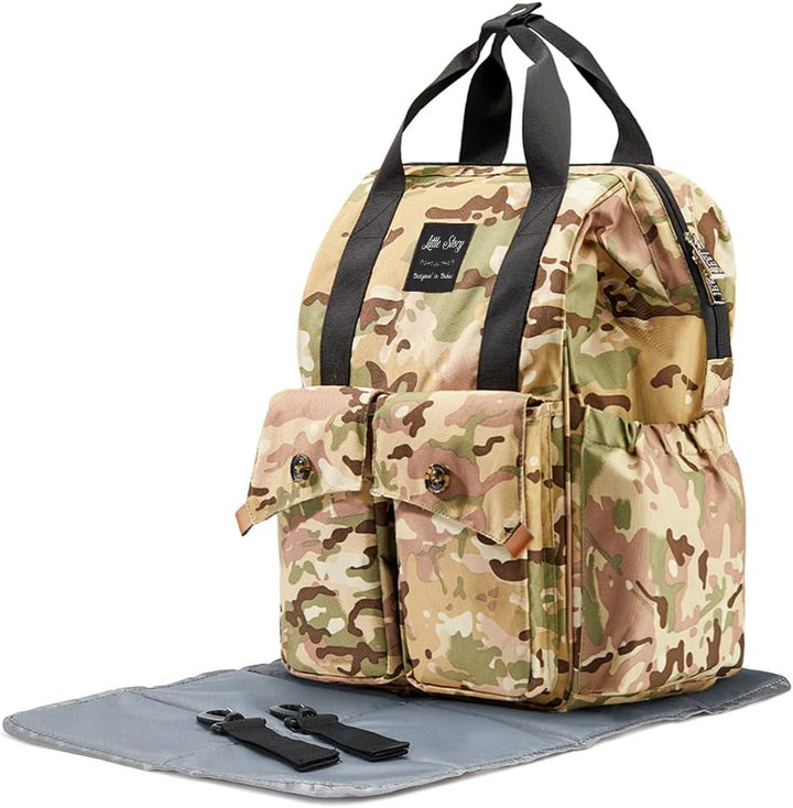 ELLIE & LUKE BABY MULTIFUNCTION DIAPER BAG (WATERPROOF) ARMY STYLE CAMO - PESH