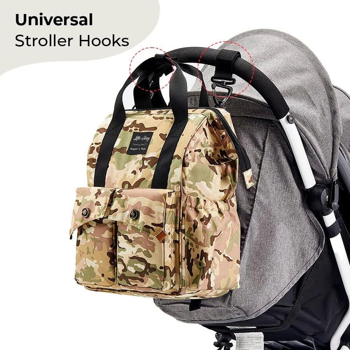 ELLIE & LUKE BABY MULTIFUNCTION DIAPER BAG (WATERPROOF) ARMY STYLE CAMO - PESH