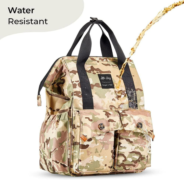 ELLIE & LUKE BABY MULTIFUNCTION DIAPER BAG (WATERPROOF) ARMY STYLE CAMO - PESH