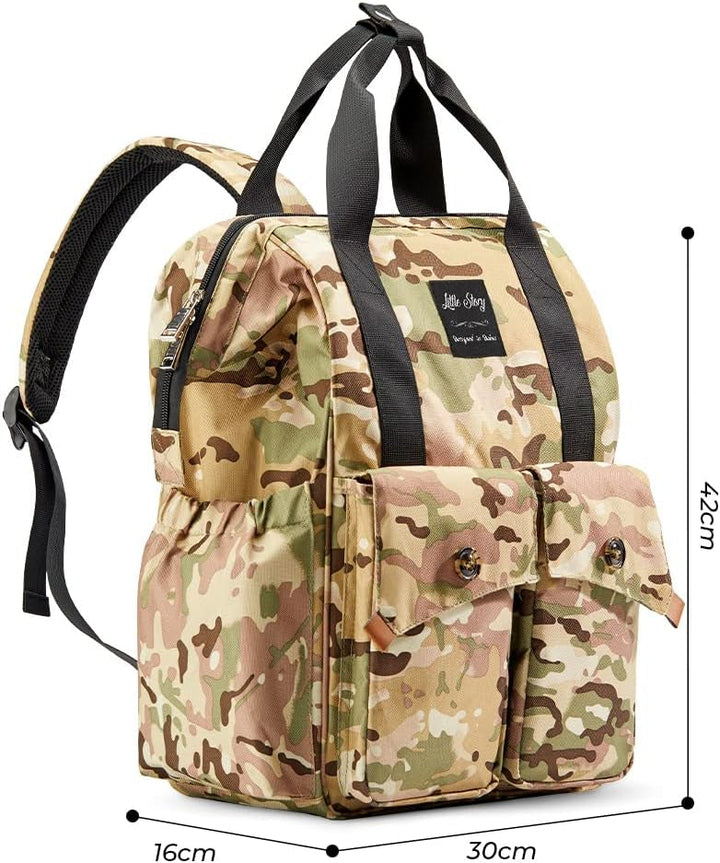 ELLIE & LUKE BABY MULTIFUNCTION DIAPER BAG (WATERPROOF) ARMY STYLE CAMO - PESH