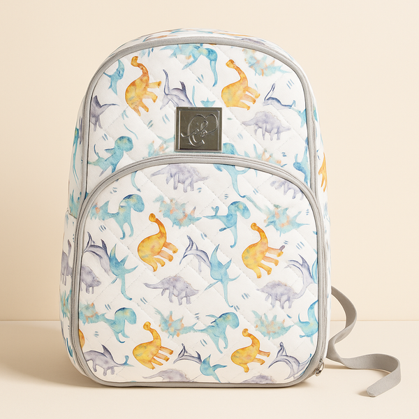 BABY DIAPER BAG (WATERPROOF)  MULTI DINOSAURS WHITE - PESH