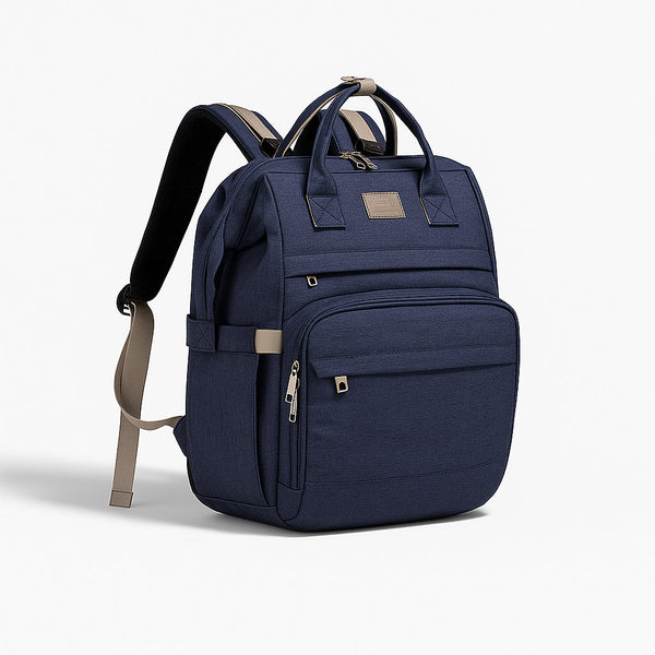 LOVEVOOK 4IN1 BABY DIAPERS BAG (WATERPROOF) WITH PORTABLE BED NAVY BLUE - PESH