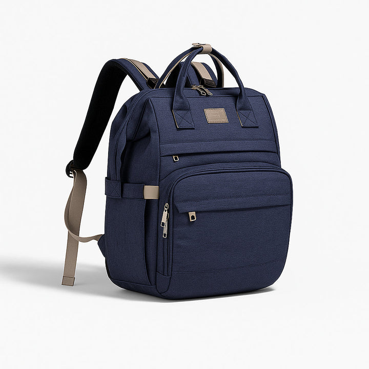 LOVEVOOK 4IN1 BABY DIAPERS BAG (WATERPROOF) WITH PORTABLE BED NAVY BLUE - PESH