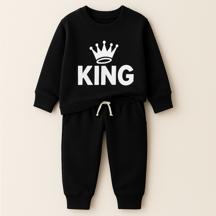 MINI CHARM KIDS FLEECE TRACKSUIT KING BLACK 7-8Y