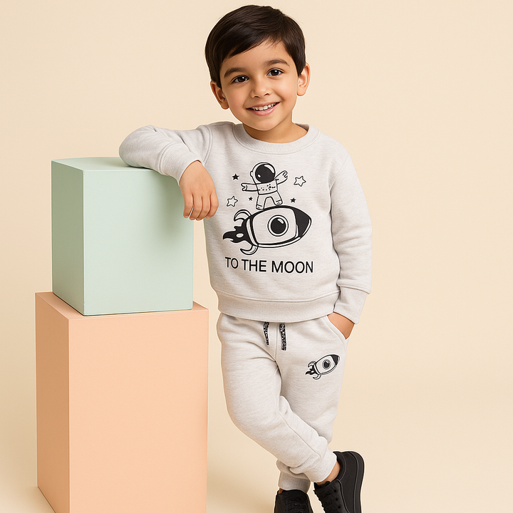 MINI CHARM KIDS FLEECE TRACKSUIT SPACE GREY 7-8Y