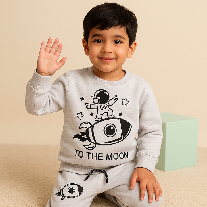 MINI CHARM KIDS FLEECE TRACKSUIT SPACE GREY 7-8Y