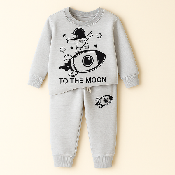 MINI CHARM KIDS FLEECE TRACKSUIT SPACE GREY 7-8Y