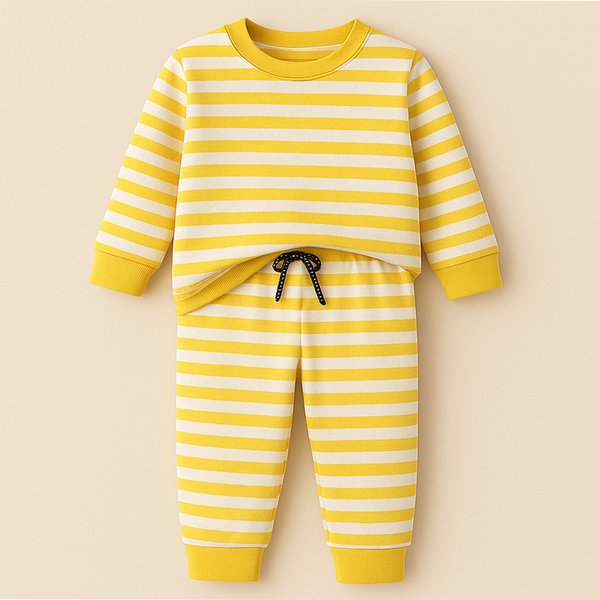 MINI CHARM KIDS FLEECE TRACKSUIT STRIPES YELLOW 9-10Y