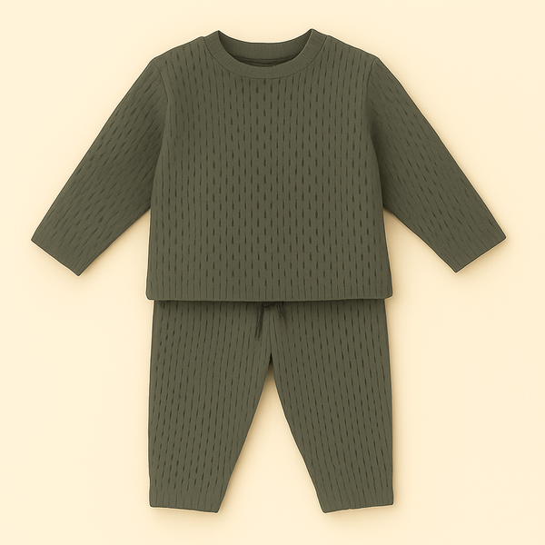 MINI CHARM KIDS POLYESTER TRACKSUIT HALF LINES SEA GREEN 22 7-8Y