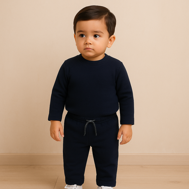MINI CHARM KIDS POLYESTER TRACKSUIT STRIPES NAVY BLUE 7-8Y