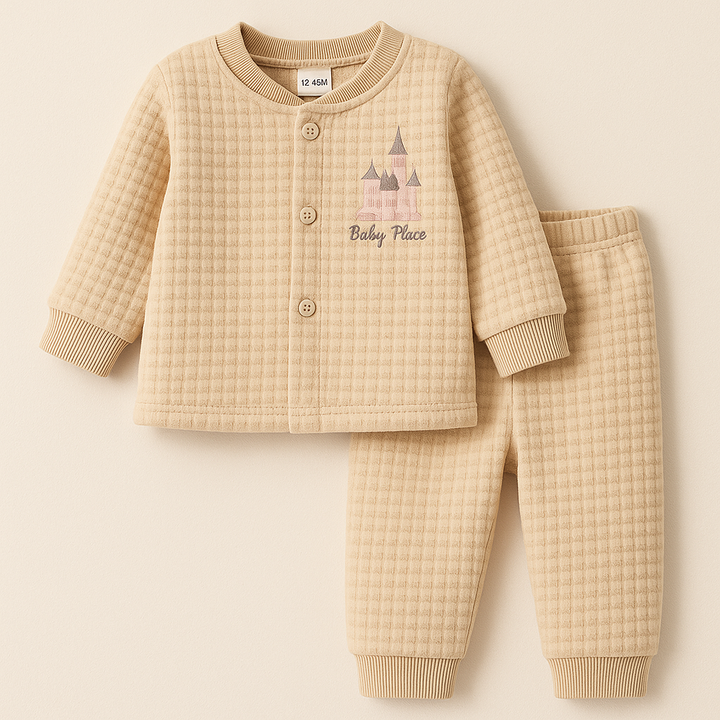 BABA GARMENTS FLEECE PAJAMA SET CASTLE BIEGE (9-12M)