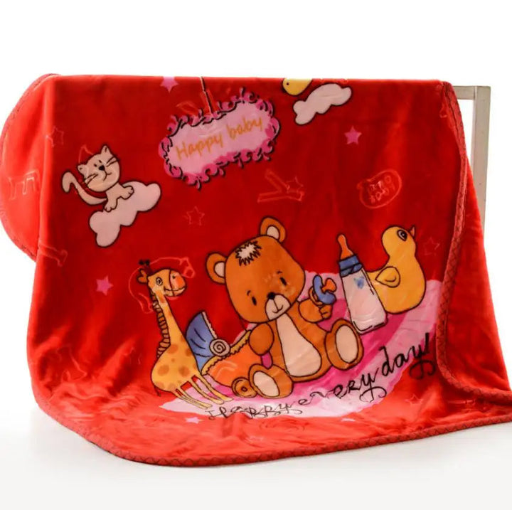 Little Star Printed Blanket Bear Red L (41W x 56L in)