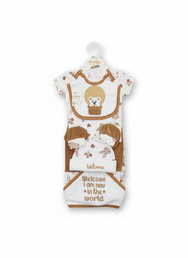 Little Star Newborn Baby 7Pcs Warm Gift Set Brown