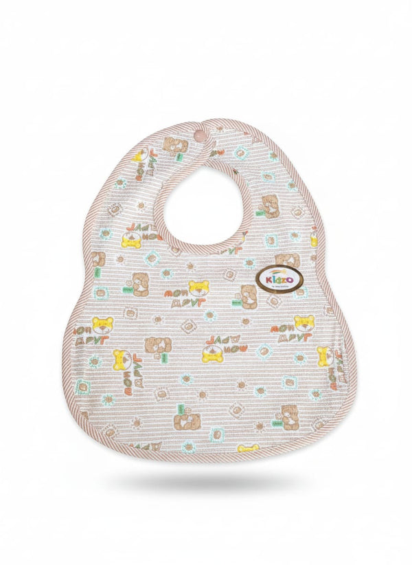 Little Star Baby Button Bib Beige