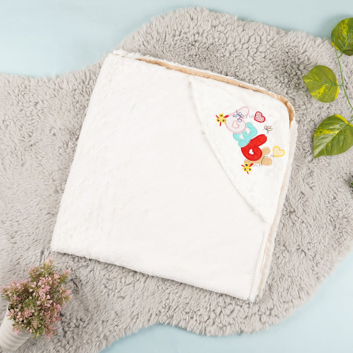 LITTLE STAR WRAPING SHEET POPPY SEED+FUR CAP EMB CAMEL