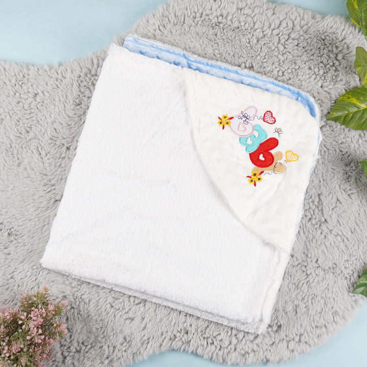 LITTLE STAR WRAPING SHEET POPPY SEED+FUR CAP EMB SKY BLUE