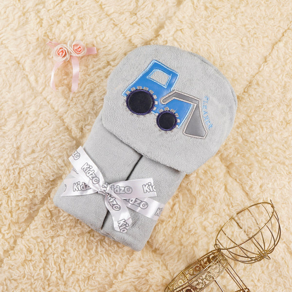 LITTLE STAR HOODED TOWEL CLEANER TRUCK GREY