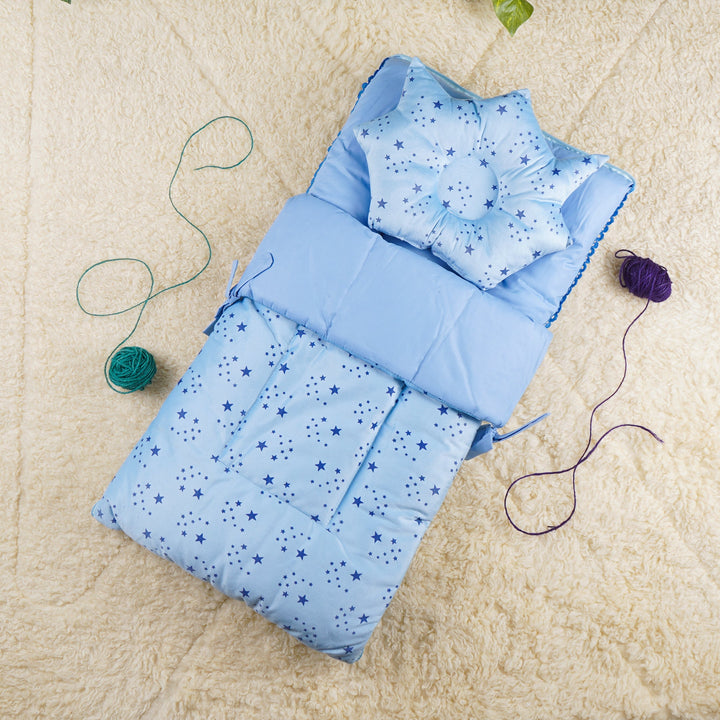 LITTLE STAR FIRST LOVE VELVET STAR CARRY NEST PRINTED SKY BLUE